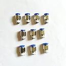 Sylix ® 10Pcs Straight Connector Tube OD 10mm to 1/4 BSP Male Thread Pneumatic Air Fittings