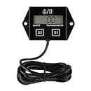 Nine-Rong LCD Gasoline Inductive Tachometer Resettable Tach/Hour Meter for Paramotors, Microlights, Marine Engines - Inboards and Outboard Pumps, Generators, Mowesr,