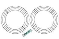 Upstout Pack of 2 Wire Wreath Frame (10 Inch) with 10 Twist Ties – Round Metal Wreath Form for Crafts & Floral Decorations on Weddings Christmas Home Party Celebrations, Dark Green