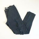 Klique B Distressed Cropped Jeans Womens 27 Black Mid Rise Raw Hem Stretch
