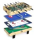 LENOXX Toys 4-in-1 Games Table - Soccer, Table Tennis, Hockey, Billiard (3ft) - Perfect Size for Kids, Sturdy MDF Construction, Easy Setup & Storage - Versatile Fun in a Compact Package