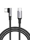 UGREEN USB C to USB C Cable Right Angle, 100W Type C PD Charging Cord for iPhone 15 Pro Max, MacBook Pro, iPad Pro 2022, Matebook, Chromebook, Pixel 7, Samsung S23 S22, Dell XPS, Switch (3M, Black)