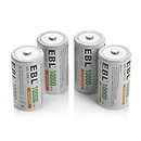 EBL 4 Pack D Size 10,000mah High Capacity High Rate D Cell NiMH Rechargeable Batteries, Storage Cased Included