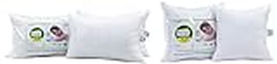 Recron Certified Dream Fibre Pillow (17'' x 27'') & Dream Fibre Cushion - 41 cm x 41 cm, Pack of 2, White