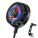 MATEPROX Cell Phone Cooler, Magnetic Phone Cooling Fan with Magnetic Plates LED Display RGB Lights and Instant Cooling System, Cellphone Radiator for Mobile Gaming TikTok Live Streaming Outdoor Vlog