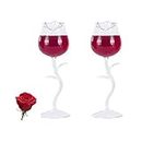 KooTeedd 2 Pack Rose Wine Glasses Creative Wine Goblet for Mothers Day Gifts Party Dinner Wedding Festival Wine Cocktail Glass