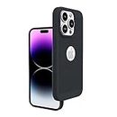 AE MOBILE ACCESSORIES® Ultra Slim Hybird PC Back Cover for iPhone 14 Pro Max Heat Dissipation Breathing Case | Rubberised Matte Finish with Logo View (Black)