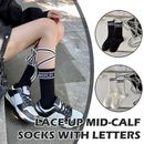 Sweet Cute Lace up Socks Lace Mid-calf socks Women's JK Calf Socks Accessor B6B8