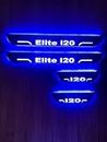 COLOURLINE Car Exterior Door Led Foot Step Scuff Sill Plate Compatible with Elite i-20 Black Edition with Blue Light