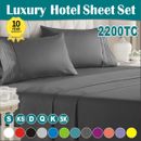 2200TC Hotel Soft 4Pcs Flat Fitted Sheet Set Single/KS/Double/Queen/King/SK Bed