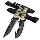 Mossy Oak 2-Piece Hunting Knives Gut Hook Set with Sheath Fixed Blade Stainless Steel Blades