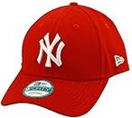 New Era Men's MLB Basic NY Yankees 9Forty Adjustable Baseball Cap, Red (Scarlet), One Size