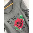 Disney Tops | Disney Princess Beauty And The Beast Gray T-Shirt Gift Top Women Shirt Size 1 | Color: Gray/Red | Size: 1x