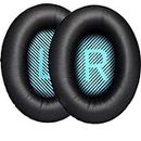 Sounce Replacement Earpads Cushions for Bose QuietComfort 35 (QC35) Quiet Comfort 35 II (QC35 ii) QuietComfort 15 QC35/ Ae2 Ae2i Ae2w SoundTrue & SoundLink Headphones, Ear Pads with Softer Leather (Around-Ear Series Only) (Black & Blue Font)