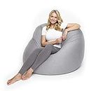 Lumaland Flexi Comfort Beanbag Big | Flexible Premium Bean Bag | 155 x 100 cm Cuscino di seduta | Ideale per sdraiarsi o sedersi | Poltrona e divano per bambini e adulti [Grigio chiaro]