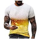 Amazon+Deals+Warehouse Beer T Shirts for Men 3D Beer Bubbles Printed Comfort Short Sleeve T-Shirt Funny Mens Graphic T-Shirts Tees Tops, White, Medium