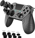 【2021 Upgraded Version】 PS4 Controller with Programmable Back Buttons, Game Controller Remote with Turbo/Gyro/HD Dual Vibration/Touch Panel/LED Indicator for PS4/PC/iPhone/iPad/iOS/Android