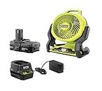Ryobi 18-Volt ONE+ Hybrid Portable Fan(P3320) with P163 Lithium-Ion Battery(2.00Ah) and Charger