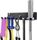 IBS Gym Rack Organizer, Resistance Band Storage Rack, Gym Hooks for Olympic Barbells, Bands, Row Handles, Bats or Tools