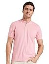 Amazon Brand - Symbol Men's Solid Regular Fit Polo Shirt (AW19MCPO_Pink S)