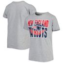 Youth Heather Gray New England Patriots Football T-Shirt