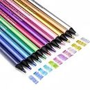 Metallic Colored Pencils, 12 Pcs Metallic Color Soft Core Wood Pencils for Drawing, Blending, Sketching, Shading, Coloring for Adults Beginners