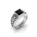 Vitra jewellery Nuri ring, pure silver 925 ring setted with natural black onyx gemstone, Inspired by dragons (8.5)