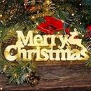 Merry Christmas Sign, Light Up Christmas Decorations, Lighted Outdoor Indoor Ornaments for Front Door Porch Yard Farm Wall Party Home, Battery Powered Christmas Tree Wreath Vintage Led Lights
