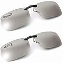 AoHeng 3D Clip on Glasses,Used in Cinemas,Theaters,Clearer Brighter Lightest Most Comfortable and NO Visual Interference(RealD&IMAX) 2 PACK