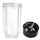 QT Replacement Cross Blade + Tall Cup Set, Replacement Parts for 250w Magic Bullet Blender Juicer