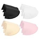 COMNICO 4 Pairs Set-in Shoulder Pads, Thickness 0.8cm Thin Sewing Shoulder Enhancer for Women Men Round Sloping High Low Shoulder Blazer Suit T-Shirt (Black + White+ Pink+ Skin)