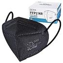 20pcs FFP2 Face Mask Black CE Certified KN95 Mask Filtration Rate ≥95% 5-Layer Protective FFP2 Masks Individually Packaged Face Mask High Filter Respirator Mask For Daily Prevention And Protection