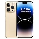 MMY I14 Pro MAX Unlocked Cell Phone, Long Battery Life 6.82" HD Screen Unlocked Phones, 6+256GB Android 13 Smartphone with 128G Memory Card, Dual SIM/Fingerprint Lock/Face ID/GPS (Gold)