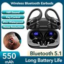 Sweatproof Wireless Earbuds Bluetooth Earphones Headphones Sport Gym Earbuds LCD