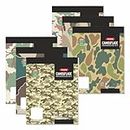Anupam Camouflage Writing Pad 11x14cm Plain Paper 65 Gsm 80 Sheets Notepads, Micro Perforated Notebook with Strong Rorust Material Back Board for School, College, Office, Business (Pack of 6)