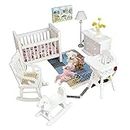 iLAND Miniature Dollhouse Furniture and Accessories for Dollhouse Nursery Furniture on 1/12 Scale (Lovely 14pcs)