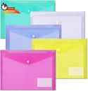 10 Pack File Folders,Plastic Envelope Folder,Us Letter A4 Size Poly Envelopes wi