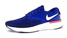 Nike Men's Odyssey React 2 Flyknit Indigo Force/White-Blue Void-Red Orbit Running Shoes-7 Kids UK (AH1015-400)