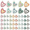 PH PandaHall 40pcs 10 Styles Heart Pendart Charms, Alloy Enamel Pendants Heart Charms Dangle Pendant Charms for Earrings Necklace Bracelet Jewelry Keychain DIY Crafts Making, Golden