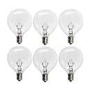 6 Pack Wax Warmer Bulbs,G50 25 Watt E12 Incandescent Bulbs for Full Size Scentsy Warmers,G16.5 Globe E12 Incandescent Candelabra Base Clear Light Bulbs for Candle Wax Warmer,1.97 Inches
