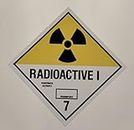Dangerous Substance Labels Radioactive 1 Safety Sign - Self Adhesive Sticker 100mm x 100mm