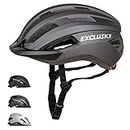Exclusky Bike Helmet Men Women Adult Cycle Helmet with LED Light Adjustable Mountain Bike Helmet Lightweight MTB Road Cycling Bicycle Helmet 56-61cm