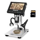 TOMLOV 32GB Coin Microscope Metal Stand Photo/Video Microscope for Kids Adults