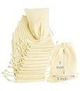 Breezy Blends 12 Pcs Cotton Drawstring Potli Cloth Bags,Reusable bags for Kitchen, Non Plastic Packing use, Masala Potli, Spice Bag.Size 7 x 5 inches