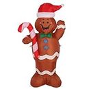 Blow Up Gingerbread Man, Hombre de Jengibre Inflable Navideño, Inflación Rápida para el Patio (Enchufe Europeo 220V)