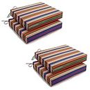 HARBOREST Outdoor Chair Cushions Set of 4 - Square Corner Waterproof Outdoor Cushions for Patio Furniture - Patio Furniture Cushions with Ties, 18.5"x16"x3", Rainbow Stripes