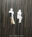 NEW Silver Mirrored Men & Women Gender Symbol Figures Door / Wall Stickers
