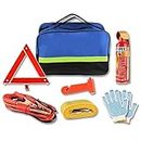 Swimero,7 in 1 Car Roadside Emergency Kit,Car and Vehicle Truck Repair and Rescue Emergency Assistance Safety Kits with Jumper Cable,Tow Rope,Reflective Warning Triangle,Hammer,fire