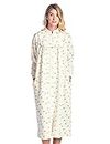 Casual Nights Women's Long Quilted Robe House Dress - Yellow Rust - X-Large