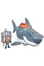 Imaginext Requin Méga Mâchoire avec figurine de plongeur, cage et accessoires inclus, jouet pour enfant de 3 à 8 ans, GKG77